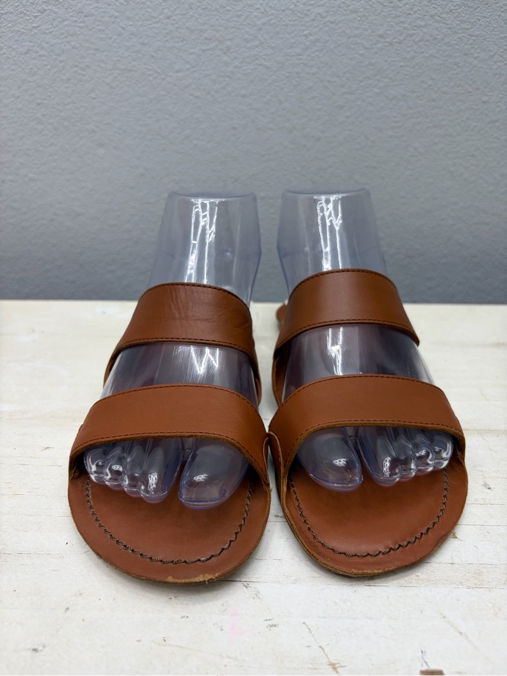 Jamie Haller Brown Leather Slide Sandals Size 36 - Picture 4 of 8